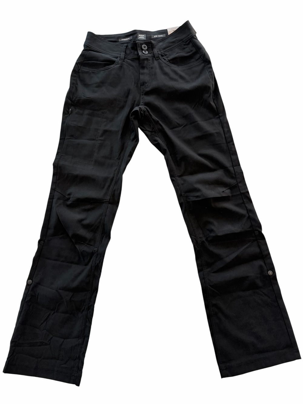 NWT prAna Halle II Pants Black 0 Short Hiking Travel Outdoor UPF 50+